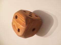 Obrázek: Dřevěná hrací kostka velká 9,5 x 9,5 cm